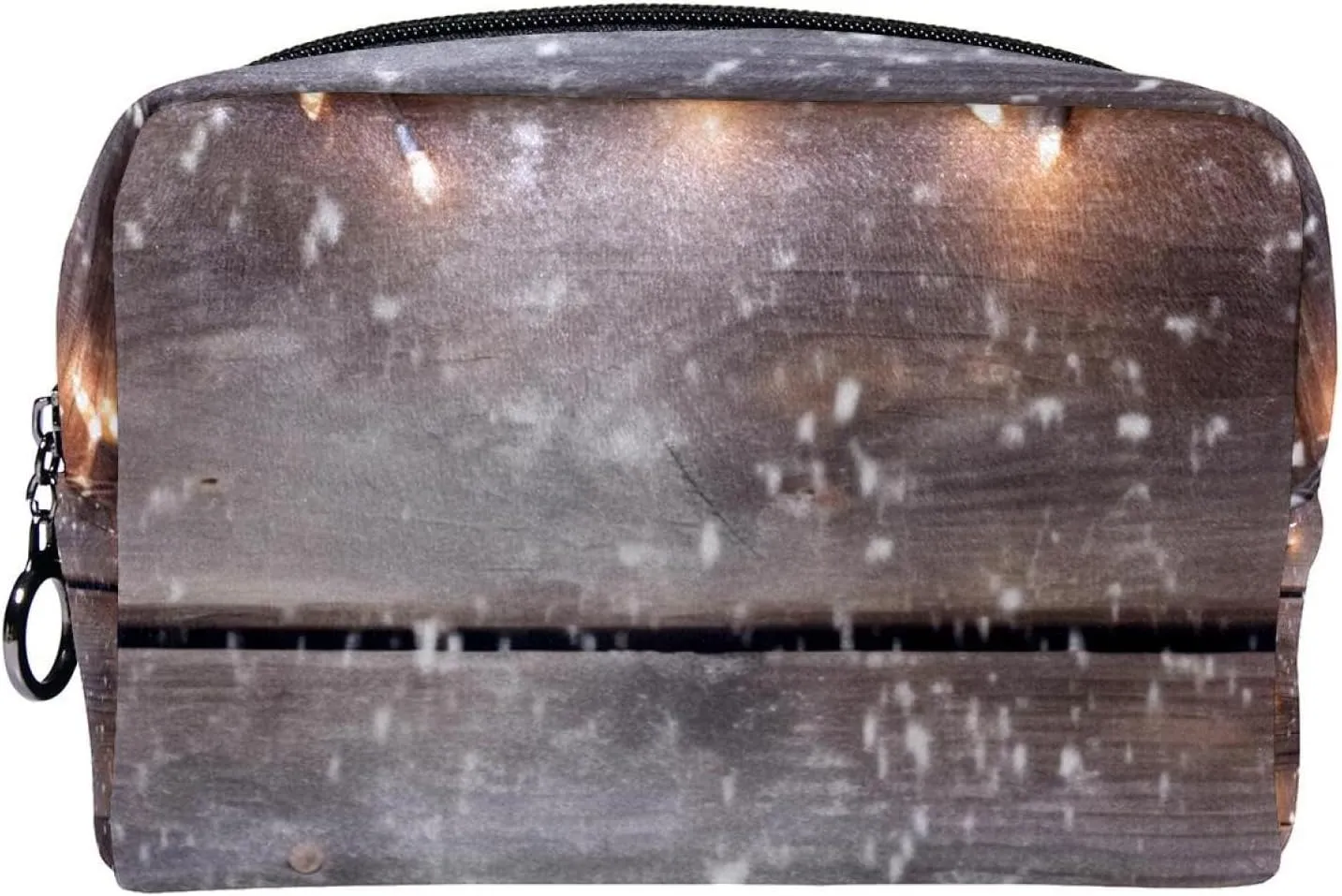 Makeup Bags for Women,Toiletry Bag for Men,Christmas Lights Decoration Wood Planks,Travel Cosmetic Bag