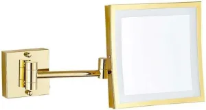 Makeup Mirror Vanity Mirror Wall Mounted LED Lighted 3X Magnification Bathroom Shaving Mirror Extendable Square Cosmetic Mirror