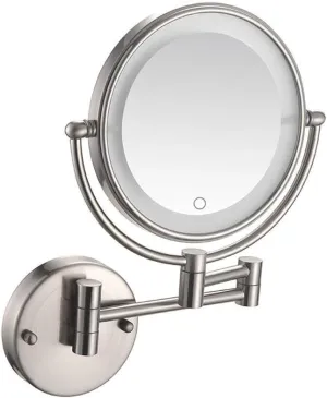 Makeup Mirror Wall Mount Led Lighted 3X Magnifying Cosmetic Mirror Touch Screen 360&Deg Swivel Extendable Two Sided Vanity Mirror for Bathroom 8 inch UK Plug/Archaize (