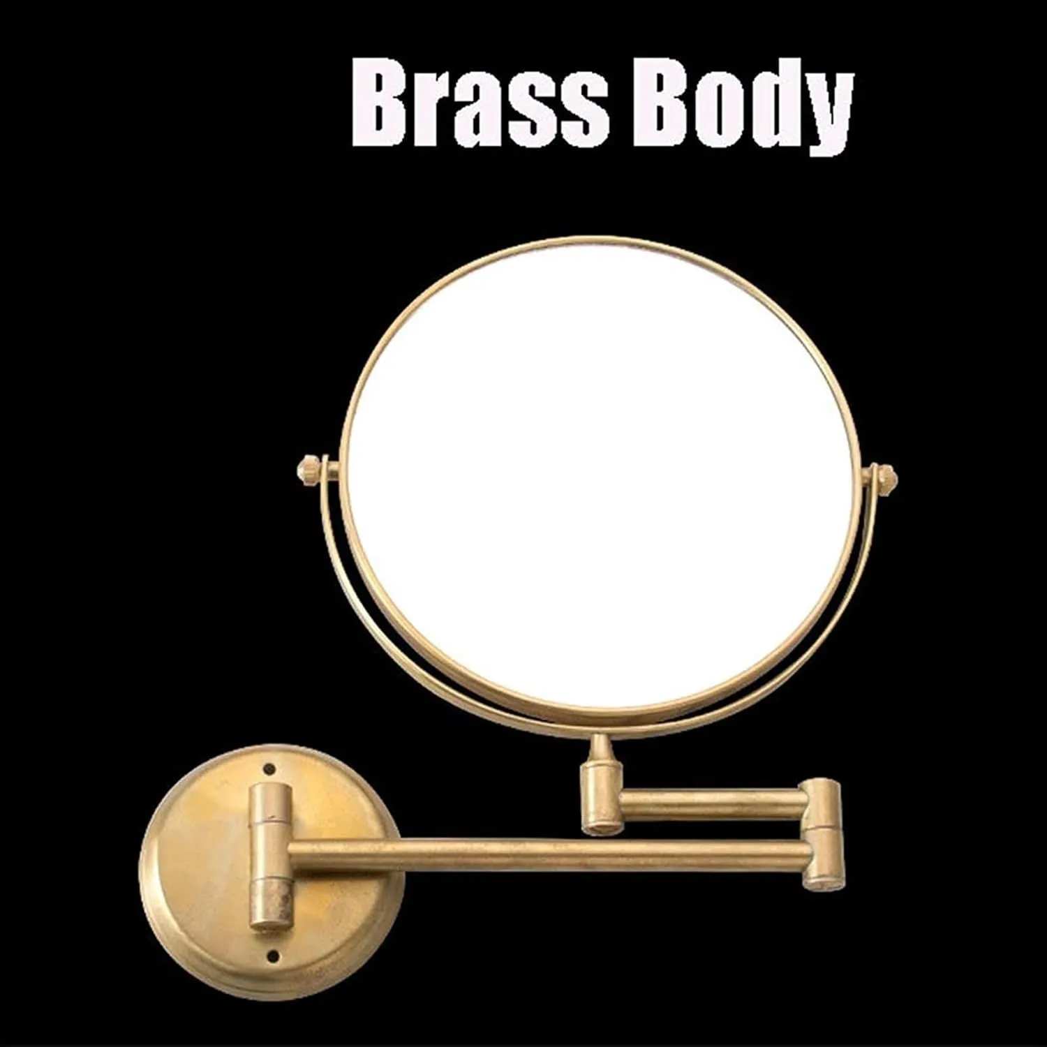 Makeup Mirror Wall Mounted with 3X Magnification, Dual- Sided Vanity Mirror Extendable 360 Rotation, Round Bathroom Mirror(Gold,6Inch)