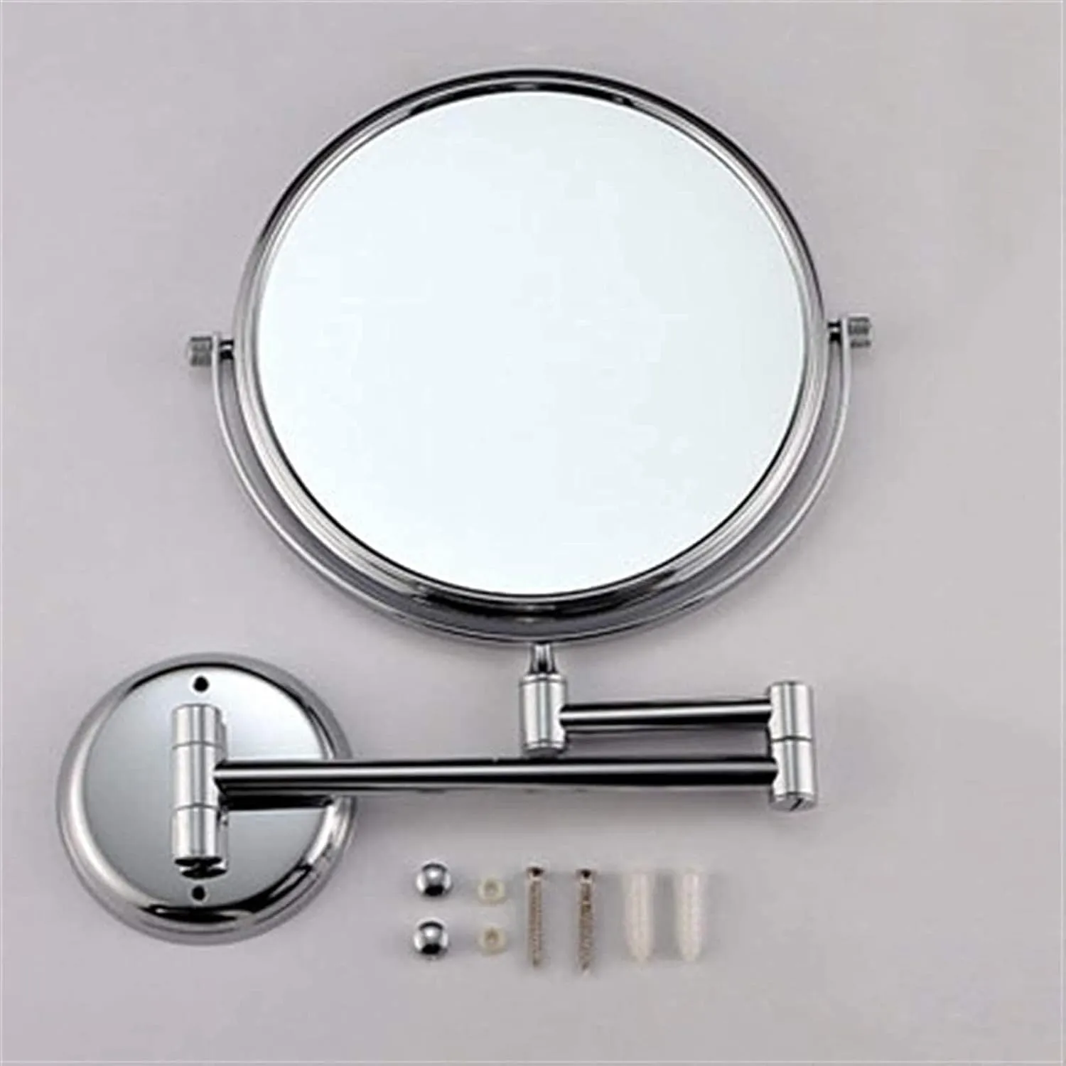 Makeup Mirror Wall Mounted with 3X Magnification, Dual- Sided Vanity Mirror Extendable 360 Rotation, Round Bathroom Mirror(Gold,6Inch)