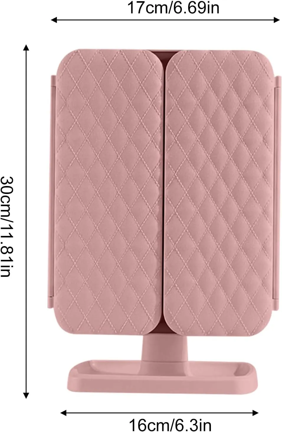 Makeup Mirror with Lights, Smart Mirrors Makeup LED Lights, 180 Rotation Trifold Cosmetic Vanity Mirrors with Magnification, Vanity Mirror with Lights for Women Girls Home Travel (Pink)