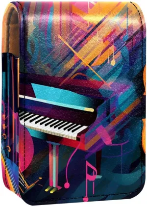 Makeup Organizer,Makeup Lipstick Case for Outside Mini Bag Travel Cosmetic Pouch,Abstract Jazz Art Music Instruments