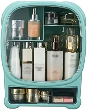 Makeup Storage Box Cosmetic Storage Box Display Rack Large Capacity Finishing Desktop Lipstick Dressing Table Bathroom Skin Care Product Rack Cosmetic Storage Box (Color : White)