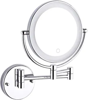 Makeup Vanity Mirror with Lights, Two-Sided Wall Mounted Beauty Mirror 3X Magnification Bathroom Mirror Extendable Cosmetic Mirror Hardwired connectio