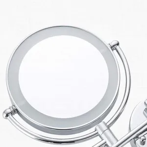 Makeup Vanity Mirror with Lights, Two-Sided Wall Mounted Beauty Mirror 3X Magnification Bathroom Mirror Extendable Cosmetic Mirror Powered by Plug,SIL