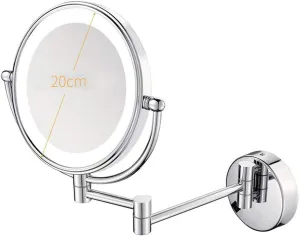 Makeup Vanity Mirror with Lights, Two-Sided Wall Mounted Beauty Mirror 3X Magnification Bathroom Mirror Extendable Cosmetic Mirror Powered by Plug,SIL