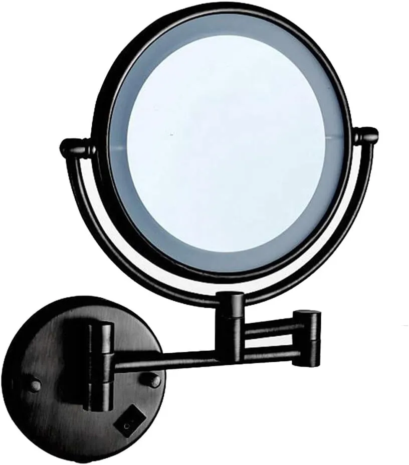 Makeup Vanity Mirror with Lights, Two-Sided Wall Mounted Beauty Mirror 3X Magnification Cosmetic Mirror Extendable Bathroom Mirror Powered by Plug,SIL