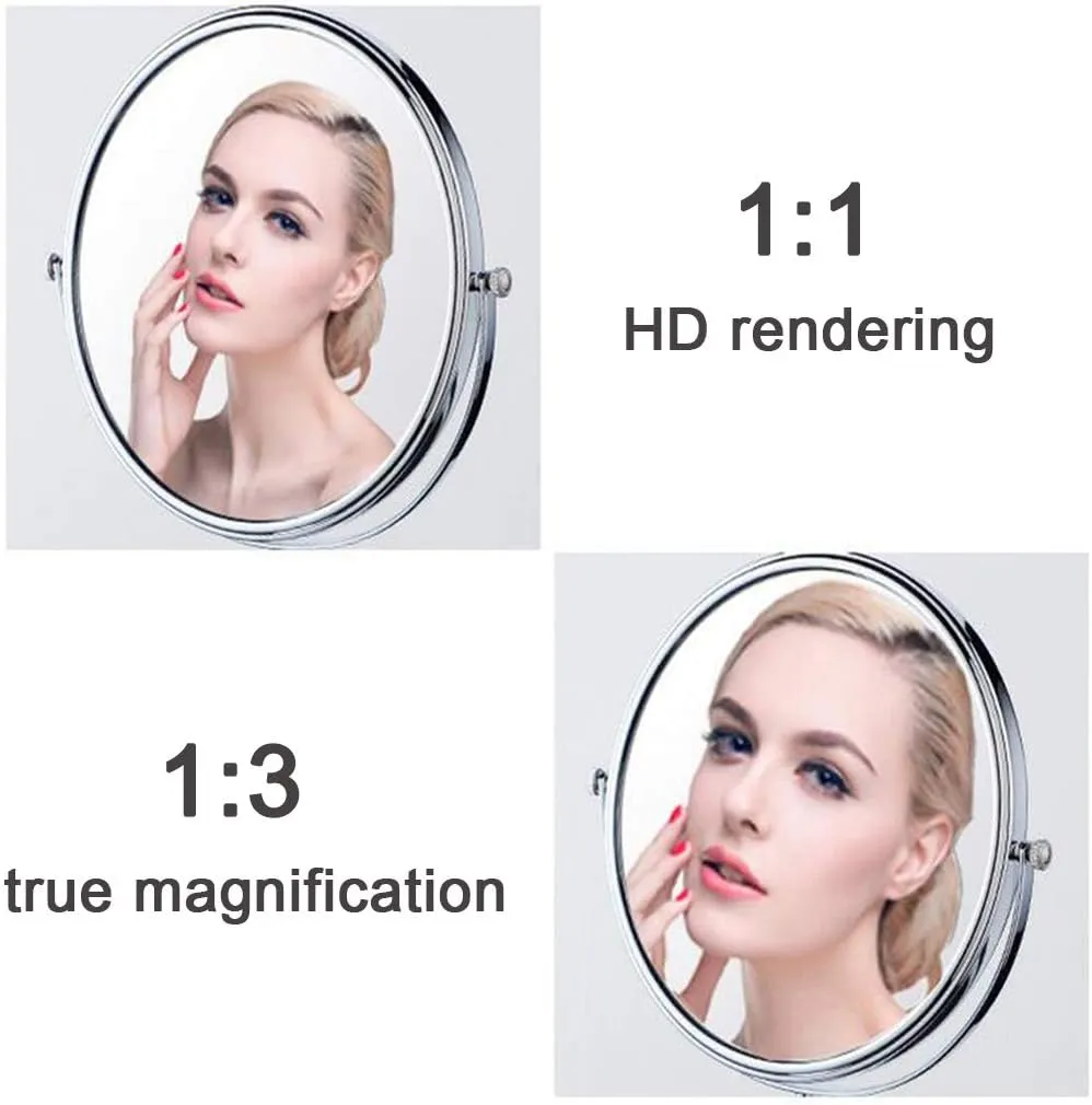 Makeup Vanity Mirror with Lights,Two-Sided Wall Mounted Beauty Mirror 3X Magnification Bathroom Mirror Extendable Cosmetic Mirror Hardwired Connection