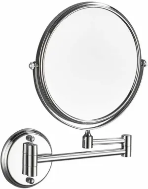 Makeup Vanity Mirror,3X Magnification Beauty Mirror Two-Sided Wall Mounted Cosmetic Mirror 360°Swivel Extendable Bathroom Mirror,Black (Color : Silver, Size : 8inch)