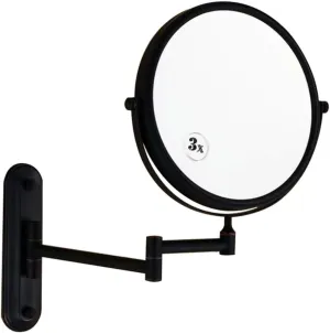 Makeup Vanity Mirror,Two-Sided Wall Mounted Beauty Mirror 3X Magnification Bathroom Mirror 360°Swivel Extendable Cosmetic Mirror,Black Mirror