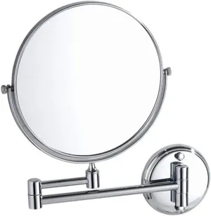 Makeup Vanity Mirror,Two-Sided Wall Mounted Beauty Mirror 3X Magnification Cosmetic Mirror 360°Swivel Extendable Cosmetic Mirror,Silver Mirror