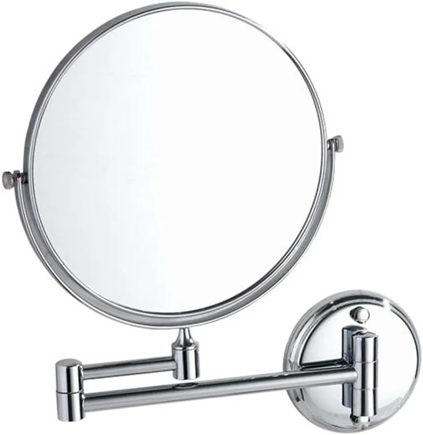 Makeup Vanity Mirror,Two-Sided Wall Mounted Beauty Mirror 3X Magnification Cosmetic Mirror 360°Swivel Extendable Cosmetic Mirror,Silver Mirror