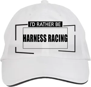 Makoroni - I'd Rather BE Harness Racing Hat Adjustable Cap, DesW65 White