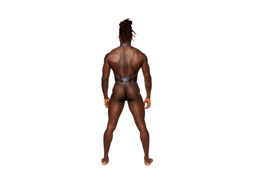 Male Power Snaked Snake Print Shoulder Sling Harness Thong