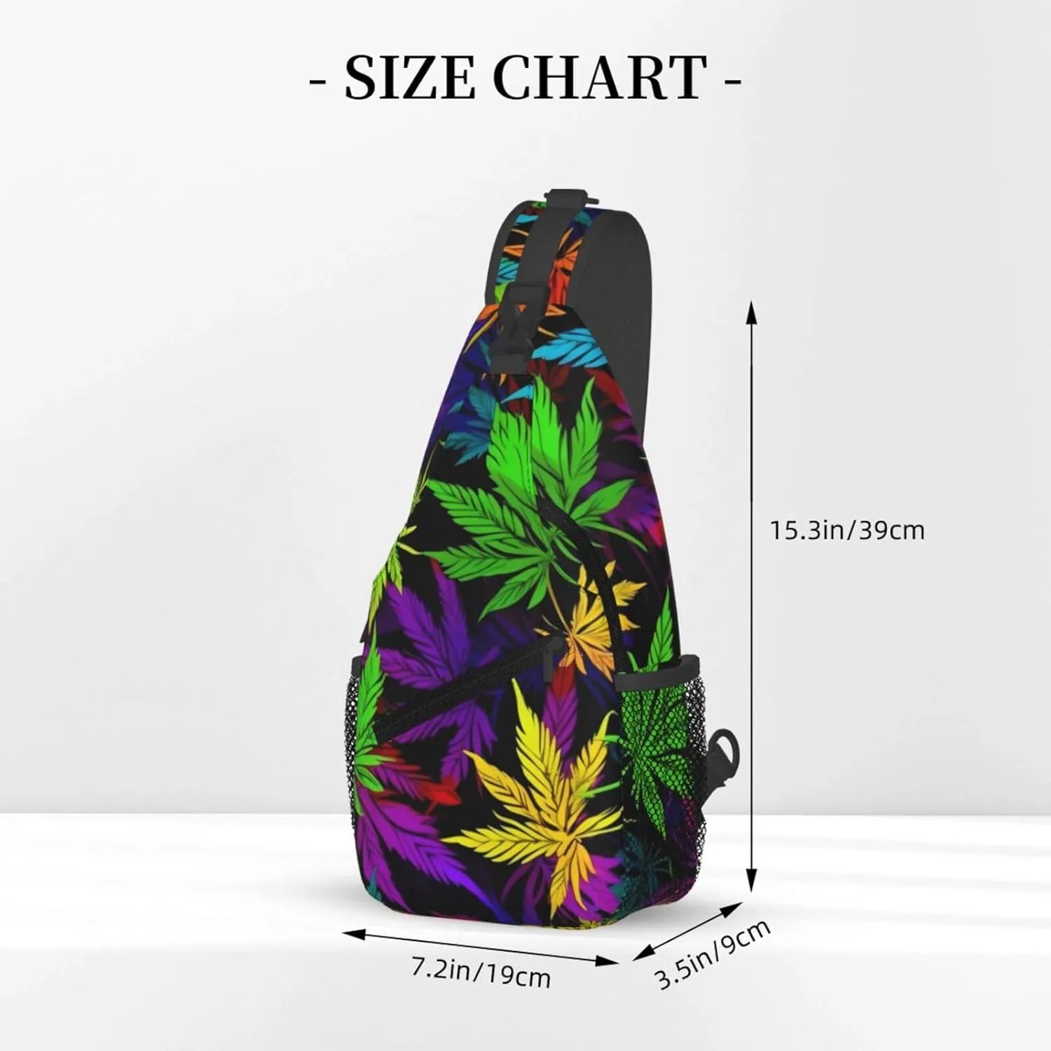 Marijuana Color Crossbody Backpack Travel Sling Shoulder Bag For Men Women Adjustable Hiking Daypack