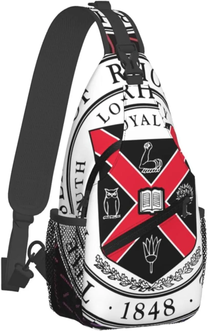 Marsheng Rhodes College Logo Crossbody Backpack Chest Shoulder Bag Lightweight One Strap Travel Hiking Daypack