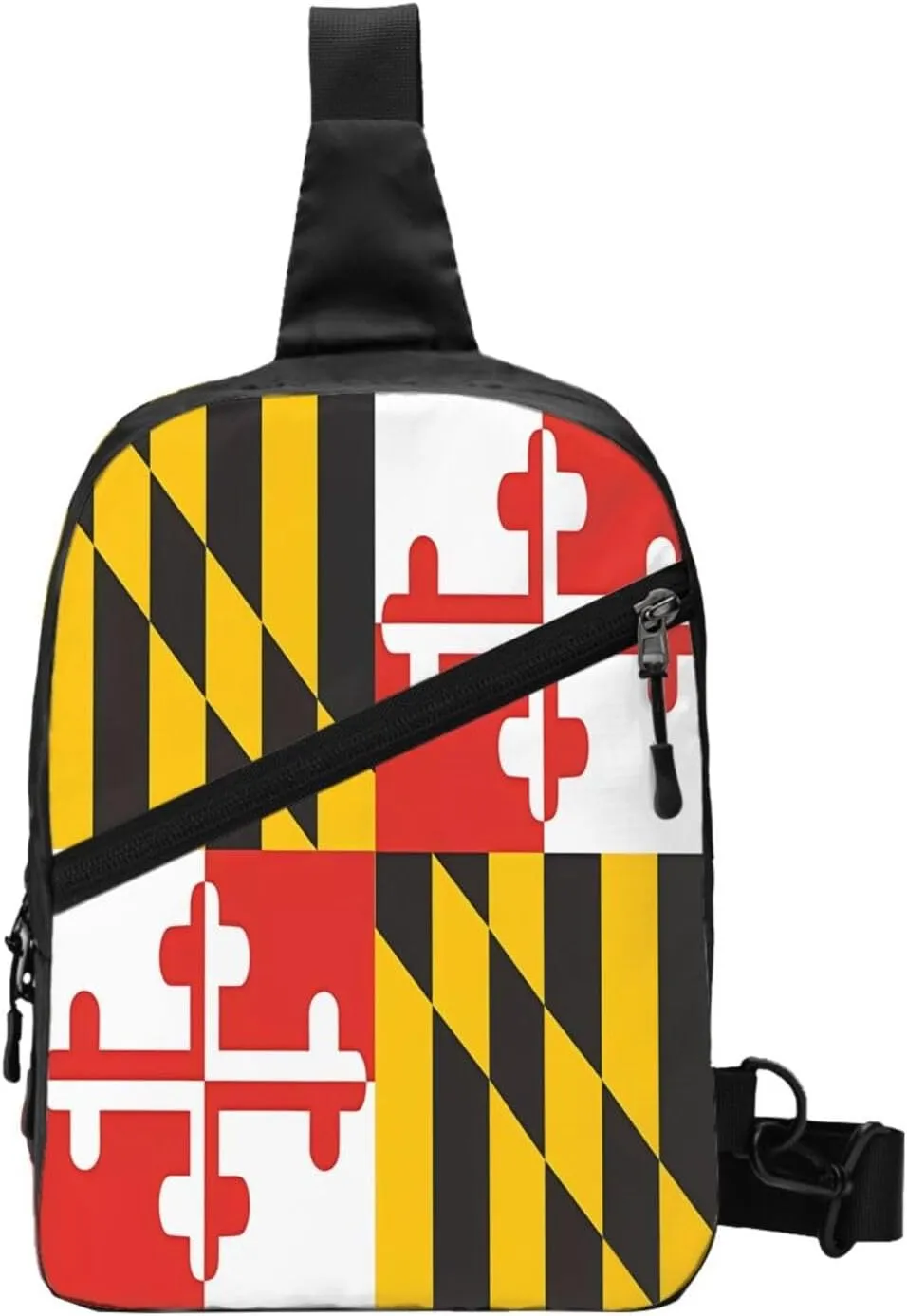 Maryland State Fla Packable Crossbody Bag Portable Sling Bags Foldable Travel Daypack Reusable Sports Shoulder Backpack Diagonally Chest Bag for Workout