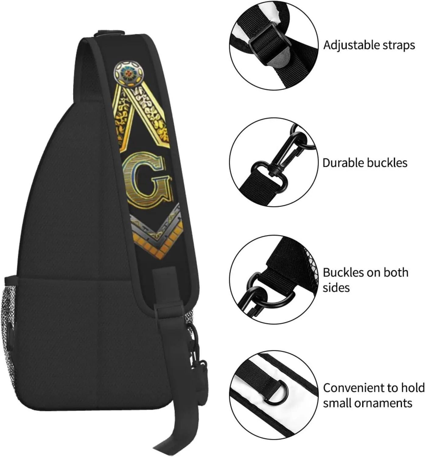 Master Masonic Outdoor Crossbody Shoulder Bag For Unisex Young Adult Hiking Sling Backpack