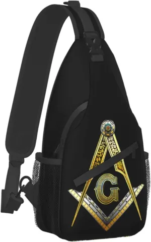 Master Masonic Outdoor Crossbody Shoulder Bag For Unisex Young Adult Hiking Sling Backpack
