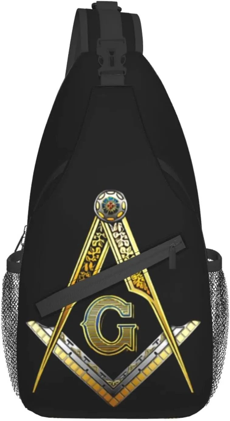 Master Masonic Outdoor Crossbody Shoulder Bag For Unisex Young Adult Hiking Sling Backpack