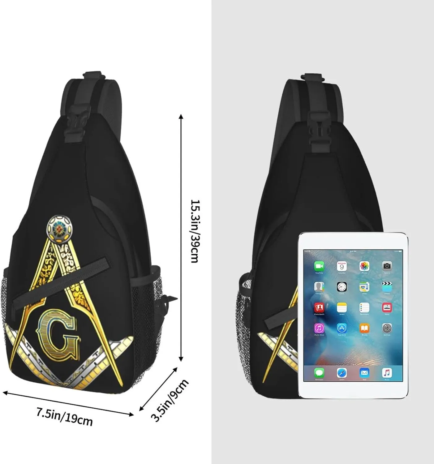 Master Masonic Outdoor Crossbody Shoulder Bag For Unisex Young Adult Hiking Sling Backpack