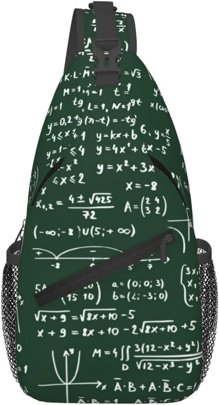 Math Crossbody Bag Funny Math Shoulder Bag Backpack Mathematics Sling Bag Mathematics Chest Casual Daypack Bag