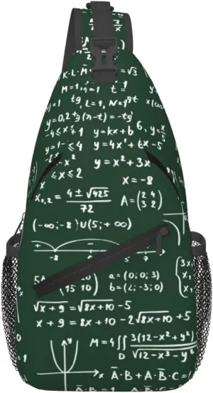Math Crossbody Bag Funny Math Shoulder Bag Backpack Mathematics Sling Bag Mathematics Chest Casual Daypack Bag