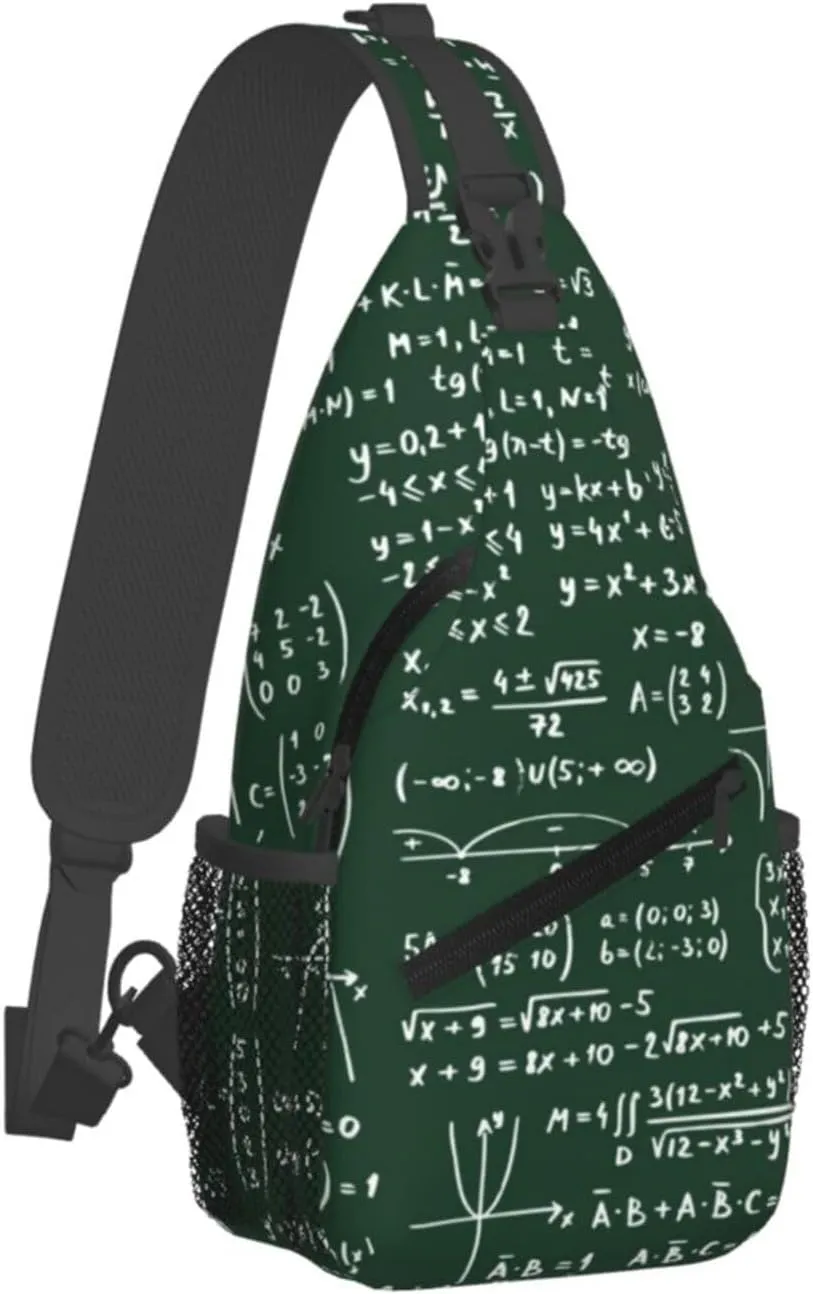 Math Crossbody Bag Funny Math Shoulder Bag Backpack Mathematics Sling Bag Mathematics Chest Casual Daypack Bag