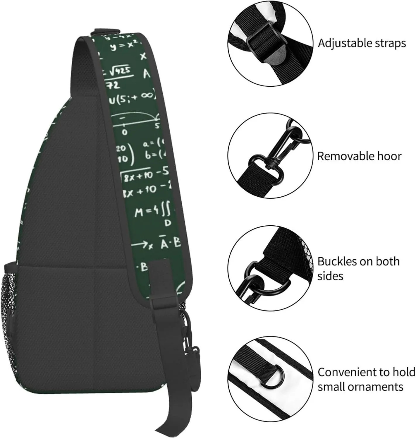 Math Crossbody Bag Funny Math Shoulder Bag Backpack Mathematics Sling Bag Mathematics Chest Casual Daypack Bag