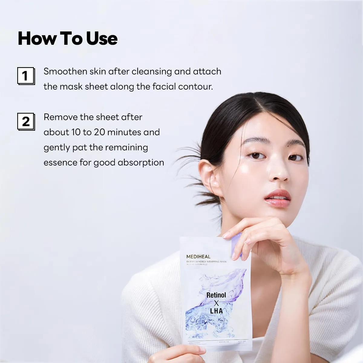 Mediheal Derma Synergy Wrapping Mask for Pore Elasticity (10 Packs) - Pore Spot & Improved Skin Balance with Retinol, LHA