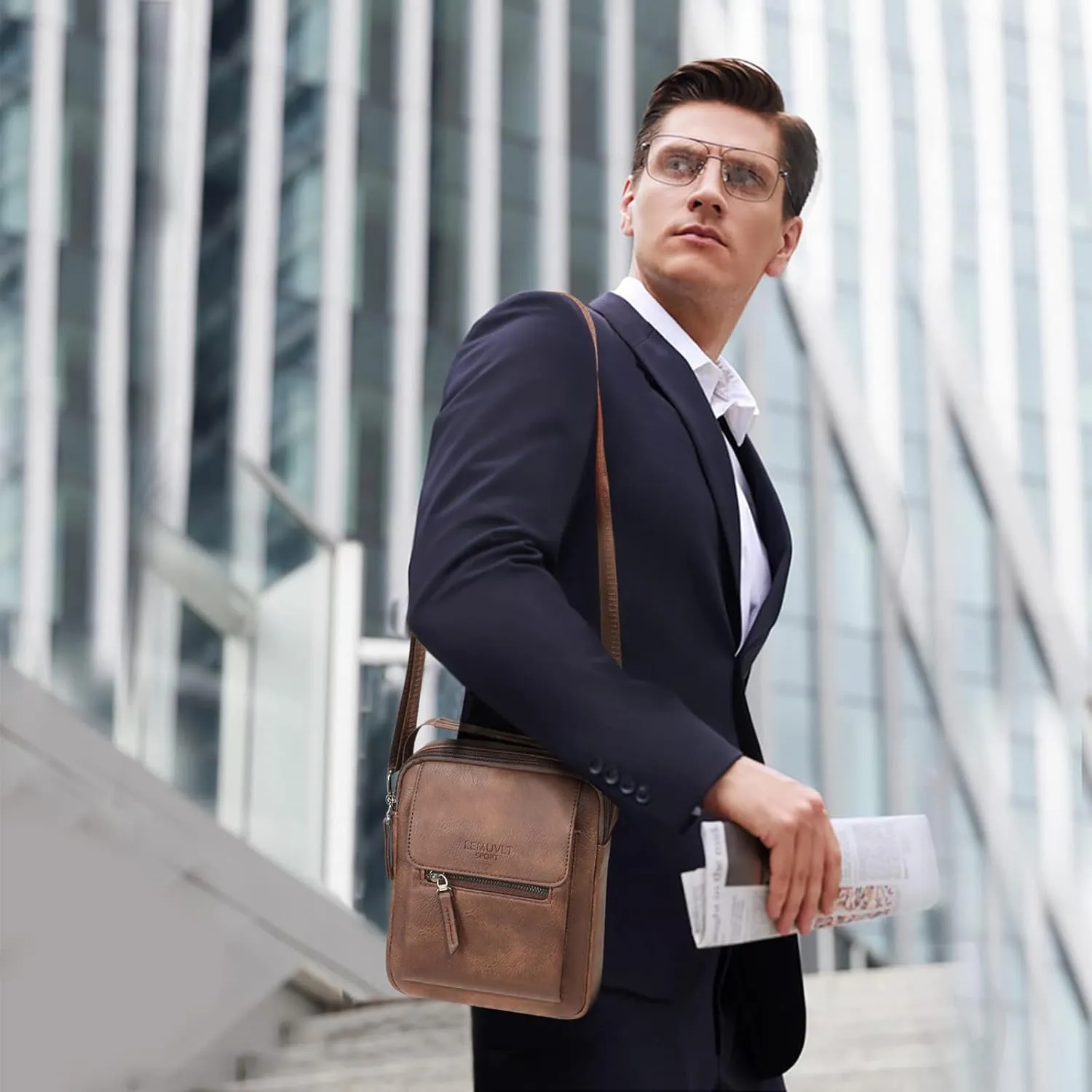 Medium & Small Crossbody bag for men shoulder bag mens purse satchel leather messenger bag gift