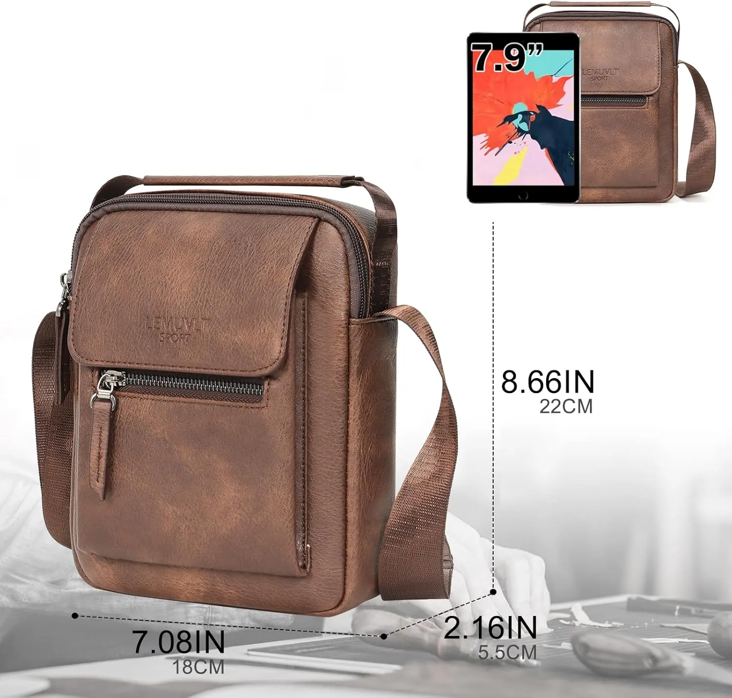 Medium & Small Crossbody bag for men shoulder bag mens purse satchel leather messenger bag gift