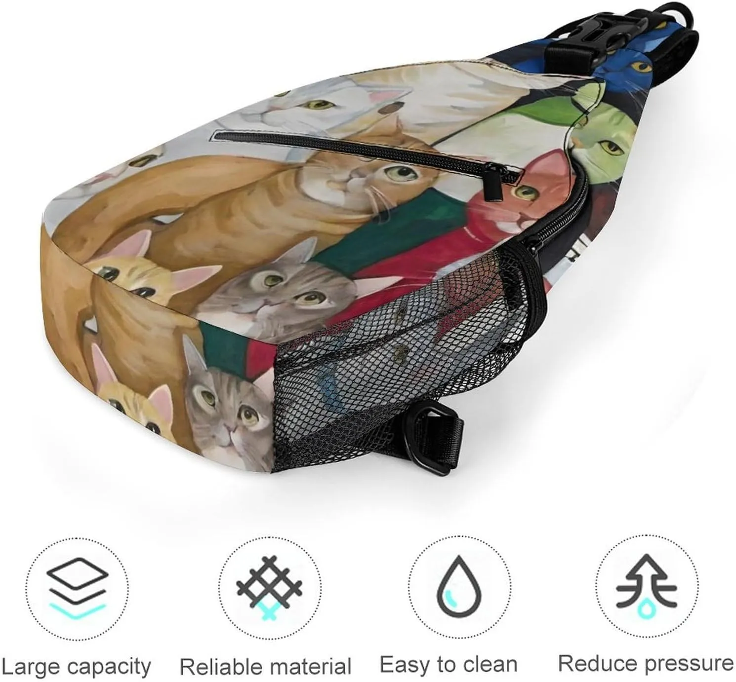 Men & Women Travel Backpack Camping Outdoor Bag, Cats Animal Art Sling Bag Backpack Daypack for Swimming Running Cycling Biking Camping - Breathable Bookbag