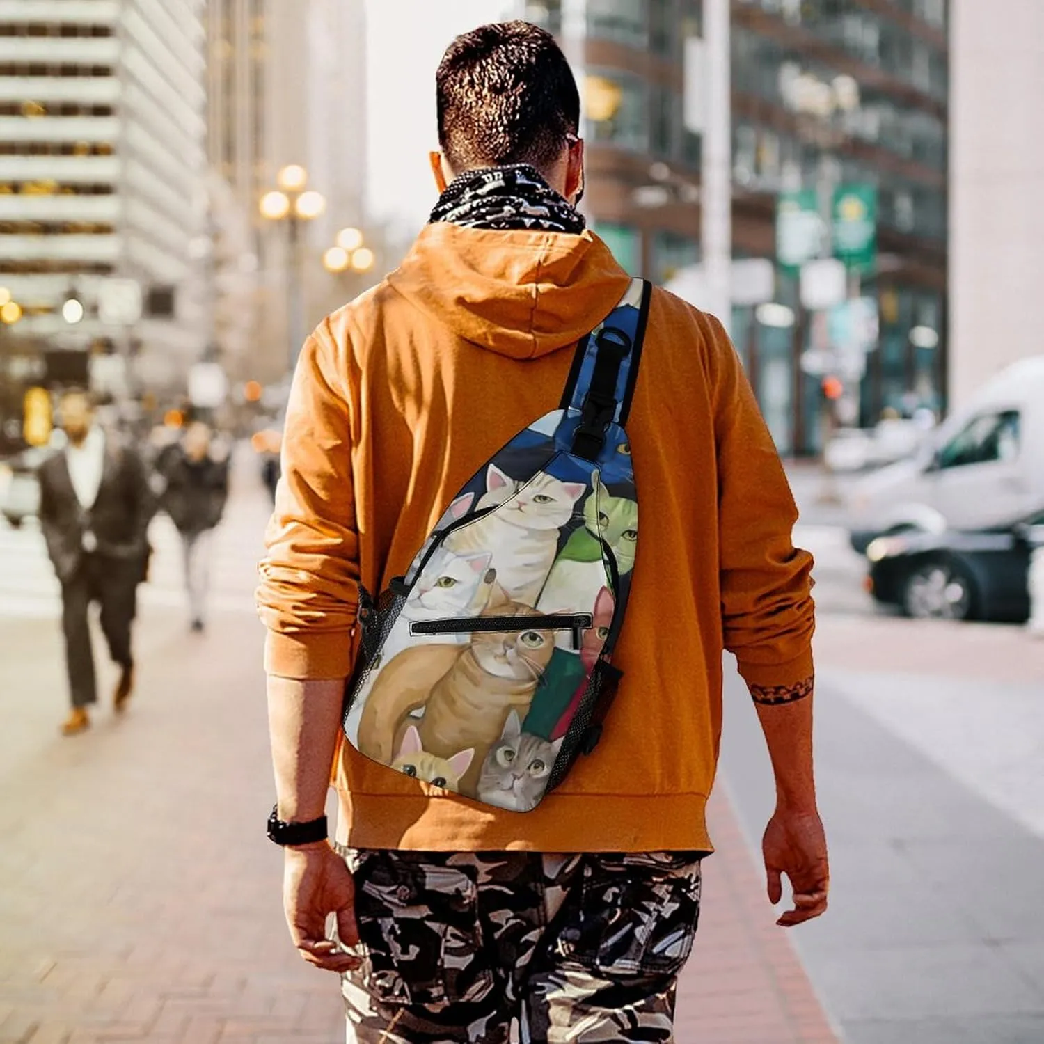 Men & Women Travel Backpack Camping Outdoor Bag, Cats Animal Art Sling Bag Backpack Daypack for Swimming Running Cycling Biking Camping - Breathable Bookbag