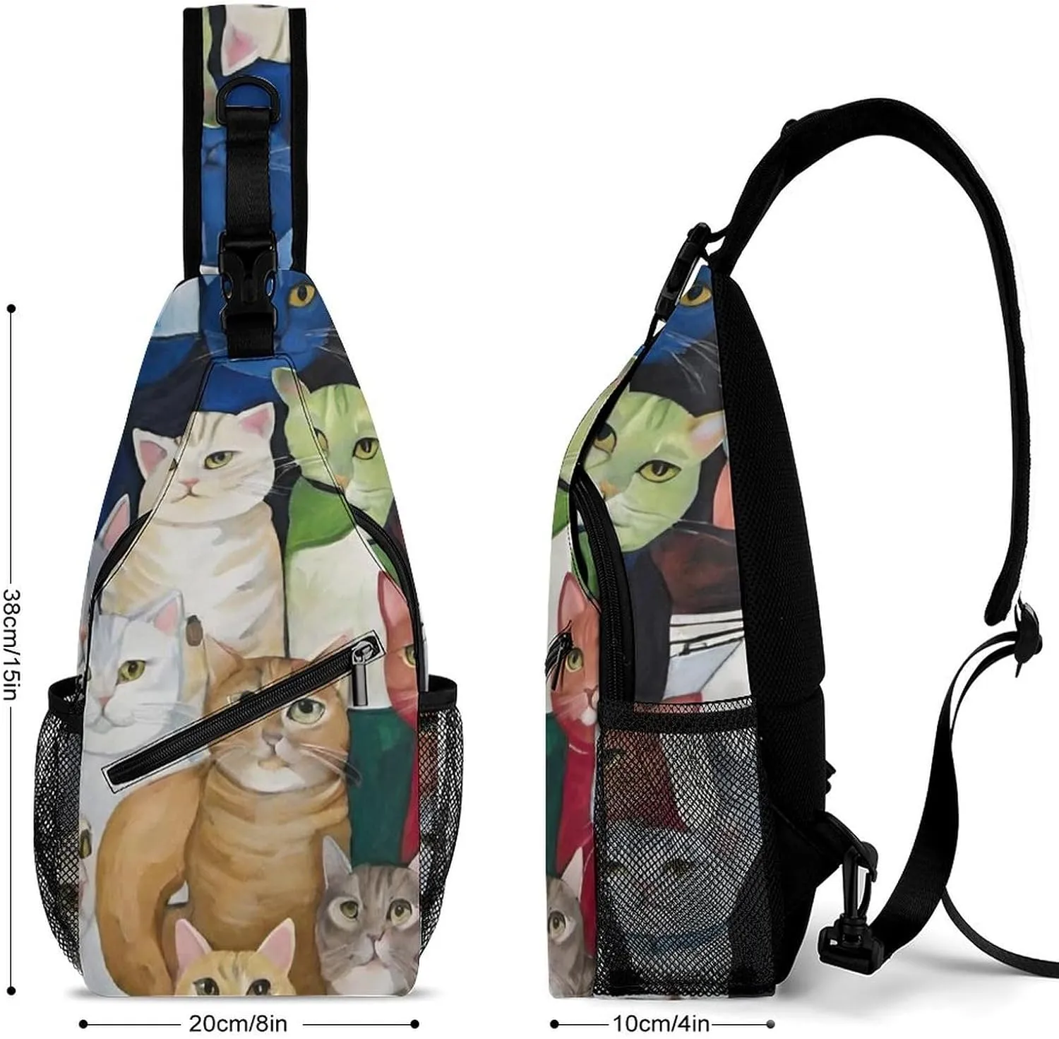 Men & Women Travel Backpack Camping Outdoor Bag, Cats Animal Art Sling Bag Backpack Daypack for Swimming Running Cycling Biking Camping - Breathable Bookbag