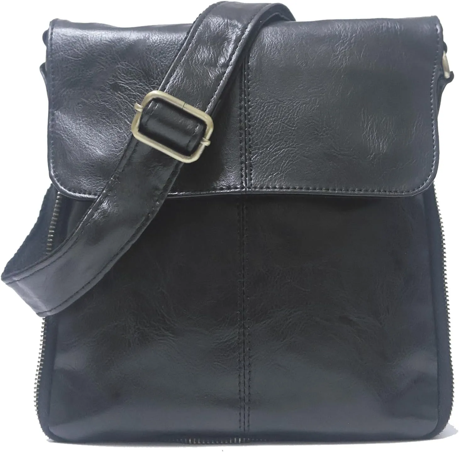 Mens Crossbody Bag, Leather Messenger Shoulder Bag for Women Men Purse Travel Work Business