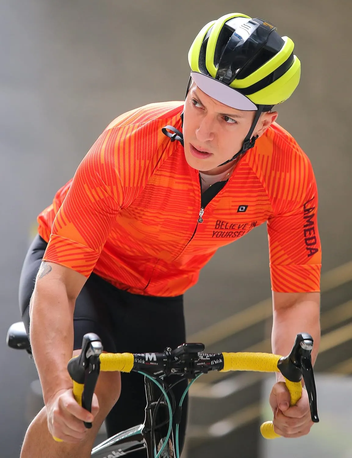 Men's Cycling Jersey Breathable Lightweight Short Sleeve Elastic Pro Road Bike Shirt Full Zip