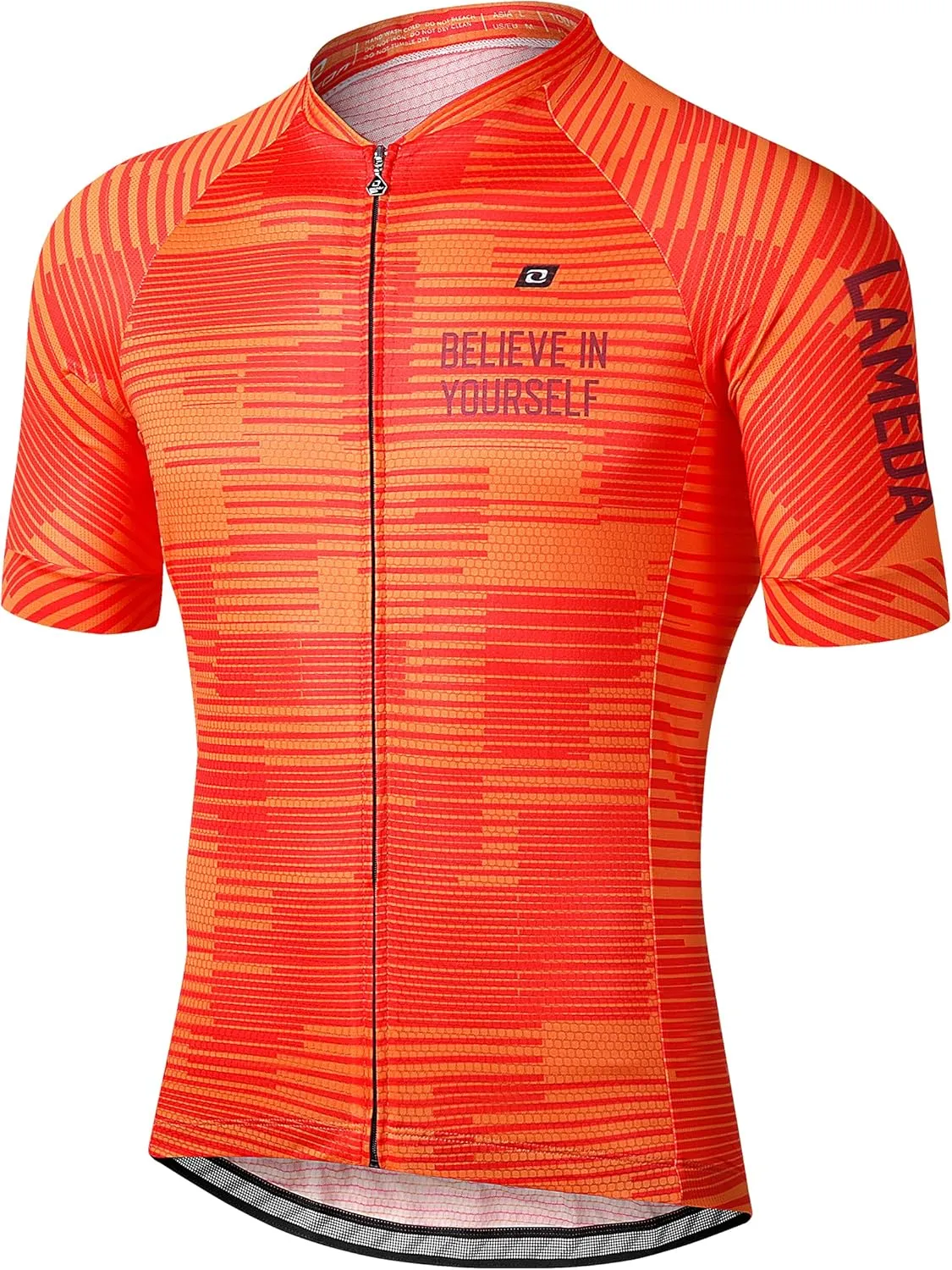 Men's Cycling Jersey Breathable Lightweight Short Sleeve Elastic Pro Road Bike Shirt Full Zip