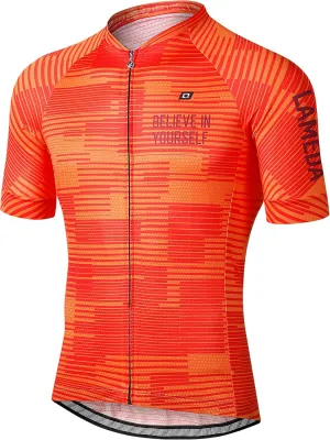 Men's Cycling Jersey Breathable Lightweight Short Sleeve Elastic Pro Road Bike Shirt Full Zip