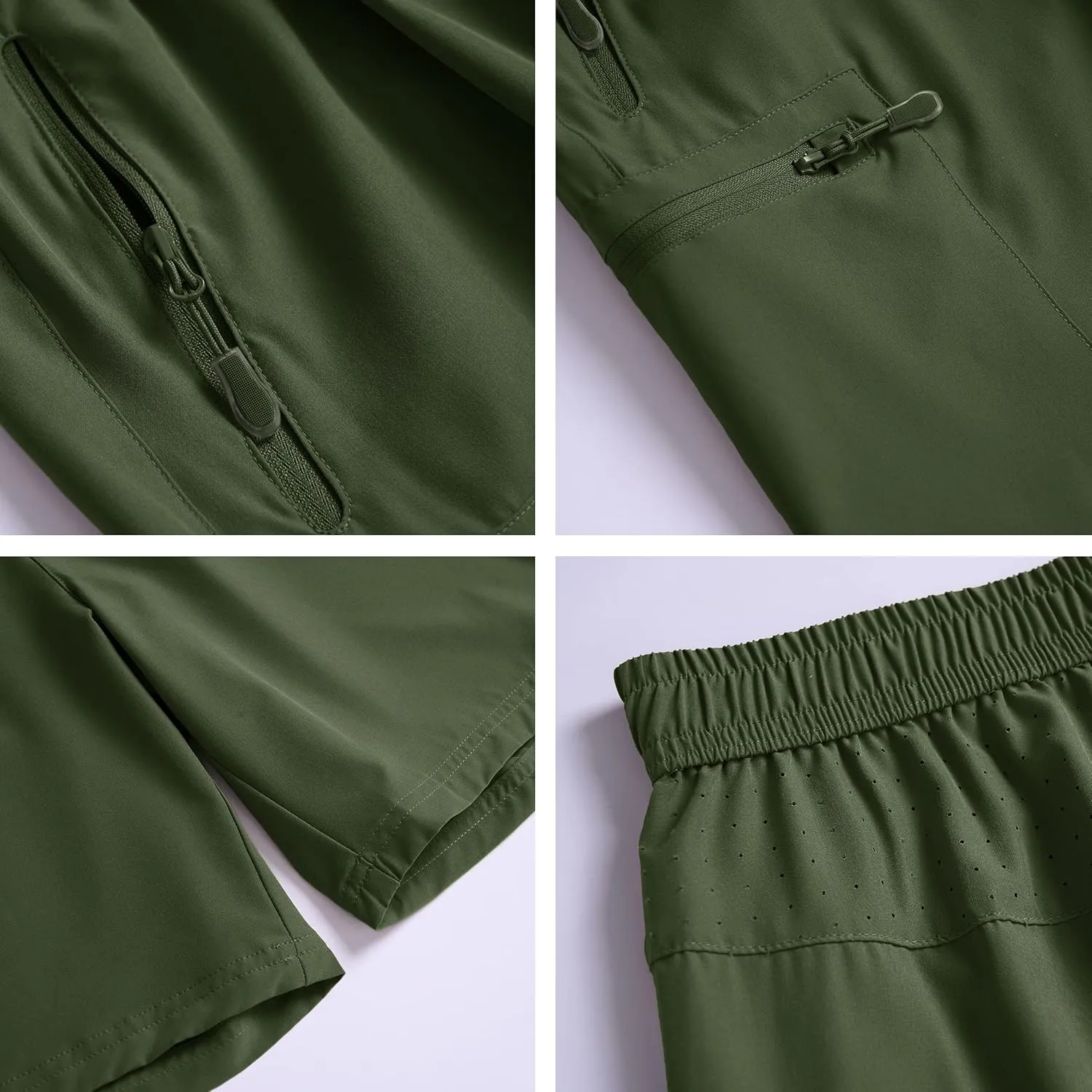 Men's Hiking Cargo Work Shorts Quick Dry Lightweight Fishing Athletic Running Workout Gym Shorts with 4 Pockets