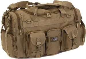 Mens Large 22" Inch Tan Duffel Duffle Military Molle Tactical Gear Shoulder Strap Travel Bag