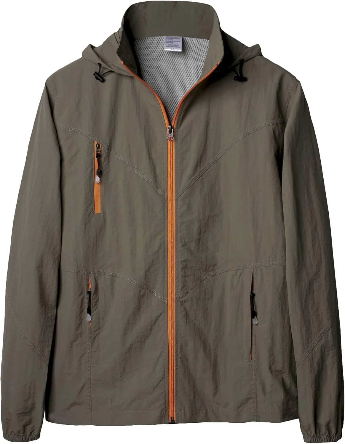 Mens Quick Dry Windbreaker, Breathable Lightweight Hooded Jackets, Sun-proof Windproof Outdoor Overcoat