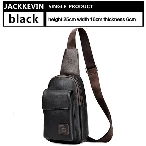 Men's Retro PU Fashion Travel Bicycle Motorcycle Bicycle Shoulder Messenger Pendant Breast Pouch Waterproof Pouch Men's SlantBag
