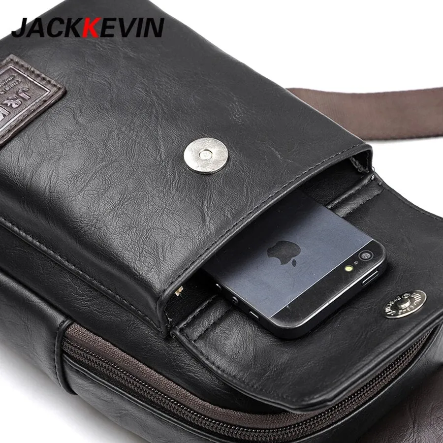 Men's Retro PU Fashion Travel Bicycle Motorcycle Bicycle Shoulder Messenger Pendant Breast Pouch Waterproof Pouch Men's SlantBag