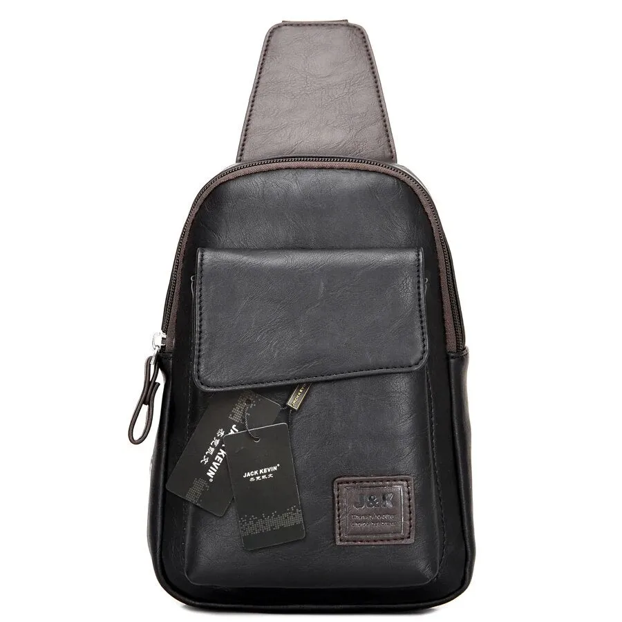 Men's Retro PU Fashion Travel Bicycle Motorcycle Bicycle Shoulder Messenger Pendant Breast Pouch Waterproof Pouch Men's SlantBag