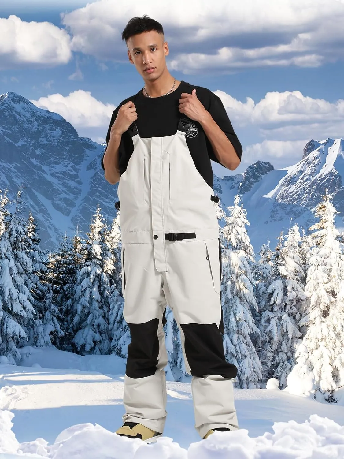 Men's Snowboard Bibs Ski Women Insulated Waterproof Snow Pants Bib Breathable Overalls Outdoor Winterproof
