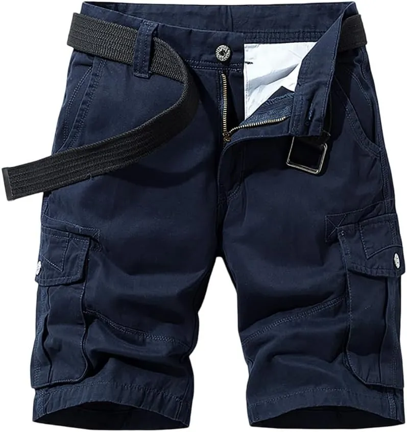 Men's Summer Casual Shorts Lightweight Breathable Comfortable Regular Fit Outdoor Cargo Pants with Pockets for