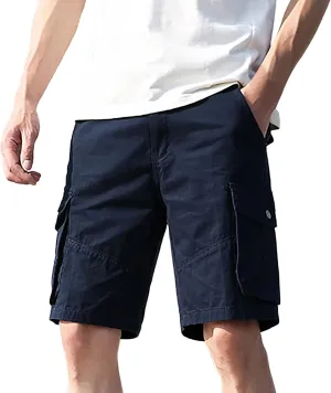 Men's Summer Casual Shorts Lightweight Breathable Comfortable Regular Fit Outdoor Cargo Pants with Pockets for