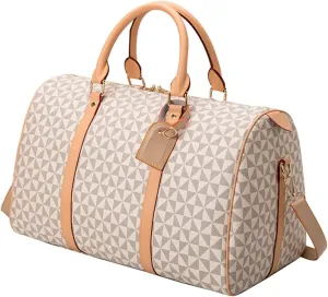 Men's Travel Duffel Bag CHENFANS Leather Large Capacity Weekend Luggage Tote Bag - Versatile Carry Large Travel Tote for Gym Vacations